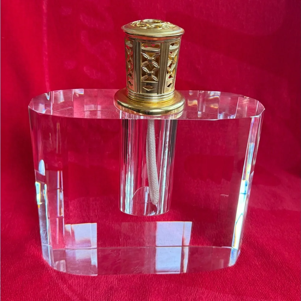 Rare Krystalique Large Fragrance Lamp by Scentier Vintage Crystal Gold Catalytic